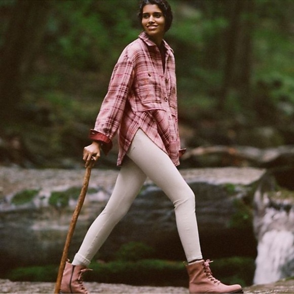 ANTHROPOLOGIE Hudson Plaid Shirt Jacket Shacket Spring